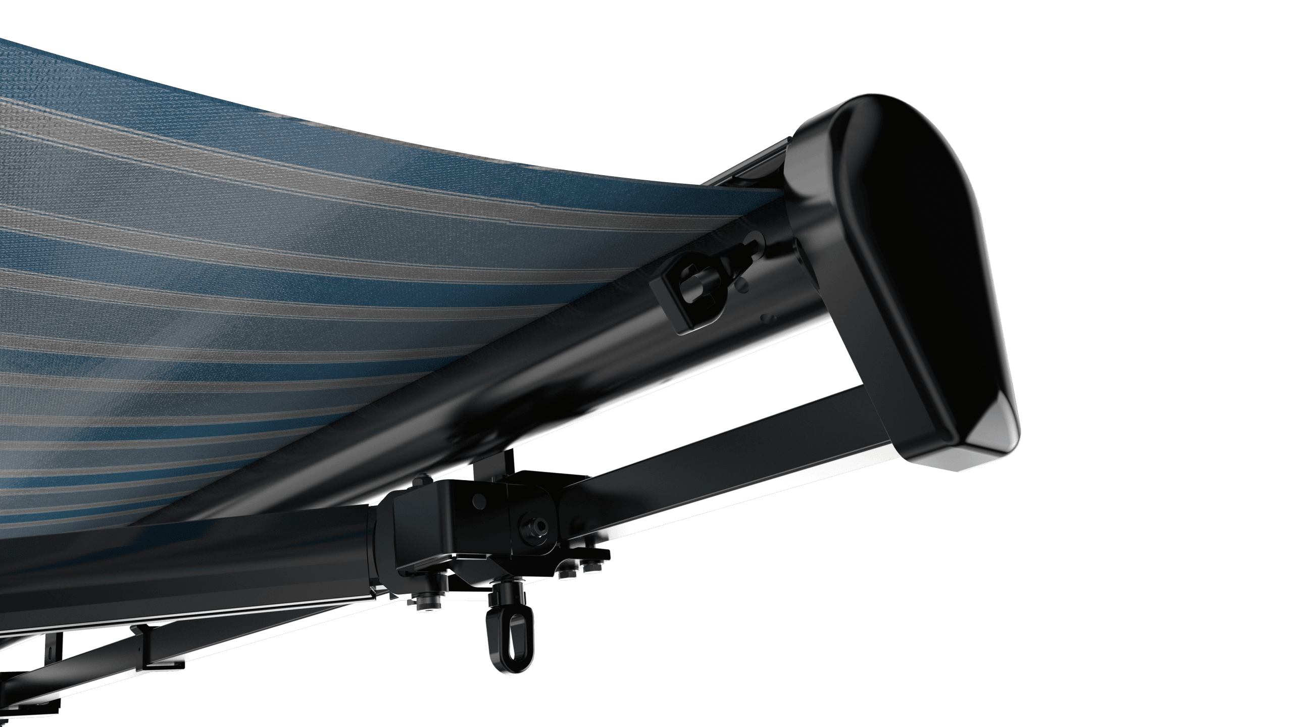 Black color-matched SunPro awning housing and cassette